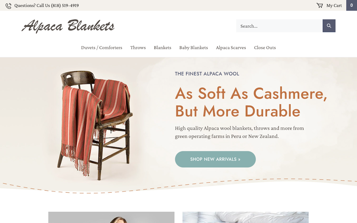 Alpaca Blankets website