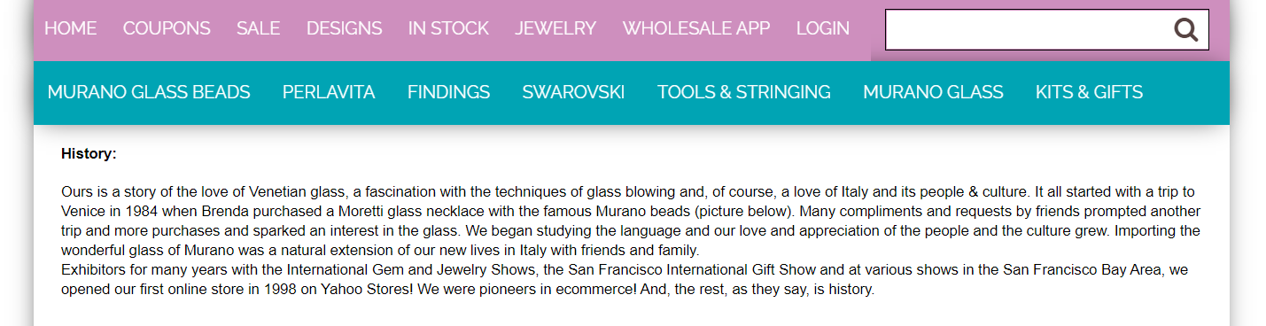 Venetian Bead Shop History